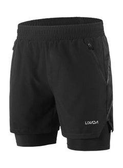 Men 2 in 1 Quick Drying Breathable Jogging Shorts XL