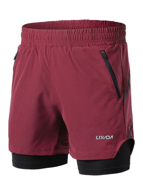 Men 2 in 1 Quick Drying Breathable Jogging Shorts M