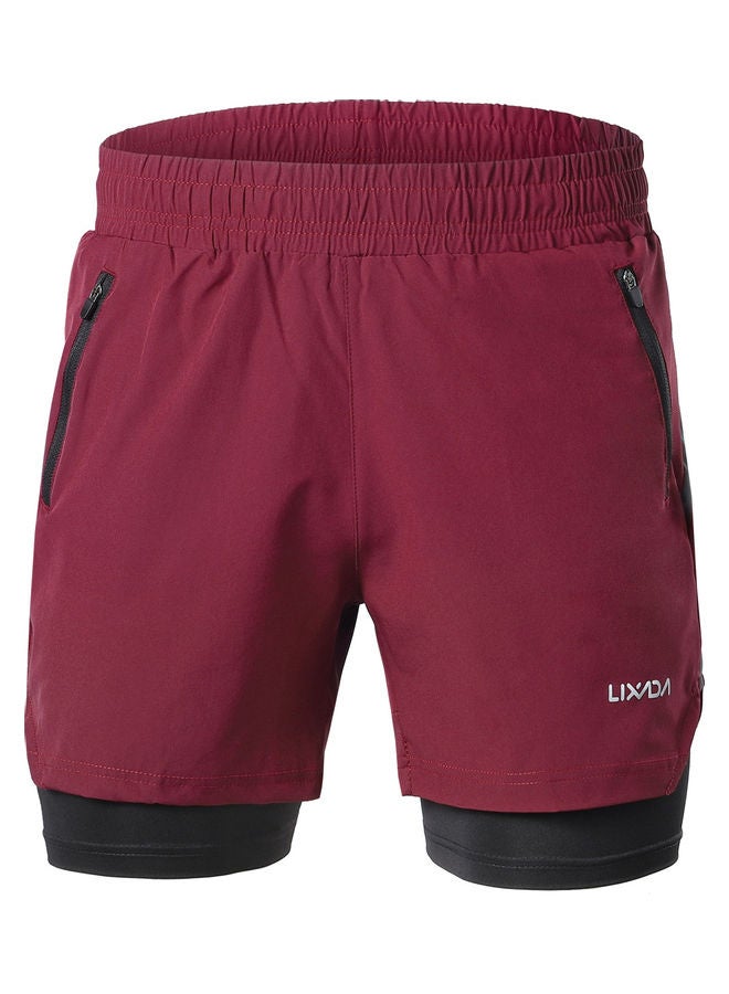LIXADA - Men 2 in 1 Quick Drying Breathable Jogging Shorts M - Image 1