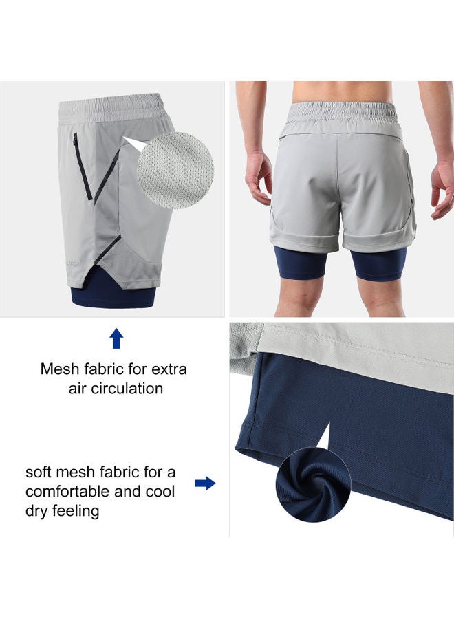 LIXADA - Men 2 in 1 Quick Drying Breathable Jogging Shorts XXL - Image 1