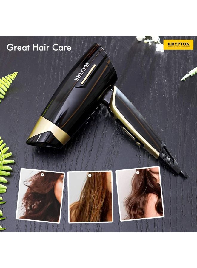 Powerful Hair Dryer With Concentrator Gold/Black - v1622459922/N45385342A_2