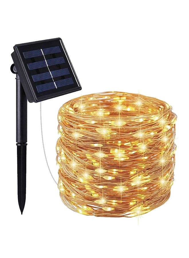 بيوينتي 4 قطع من شريط إضاءة يعمل بالطاقة الشمسية مكون من 200 مصباح LED أصفر/أسود 7x27سم - Image 1