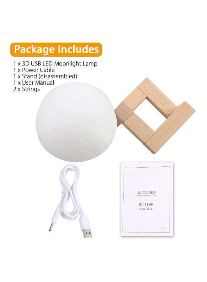 بيوينتي مصباح ليلي على شكل قمر ثلاثي الأبعاد قابل لإعادة الشحن أبيض/بني 17x29سم - Image 5