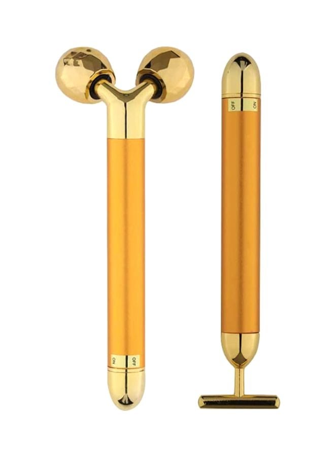 بيوينتي بكرة تدليك كهربائية بحجر اليشم ذهبي 15.6سم - Image 1