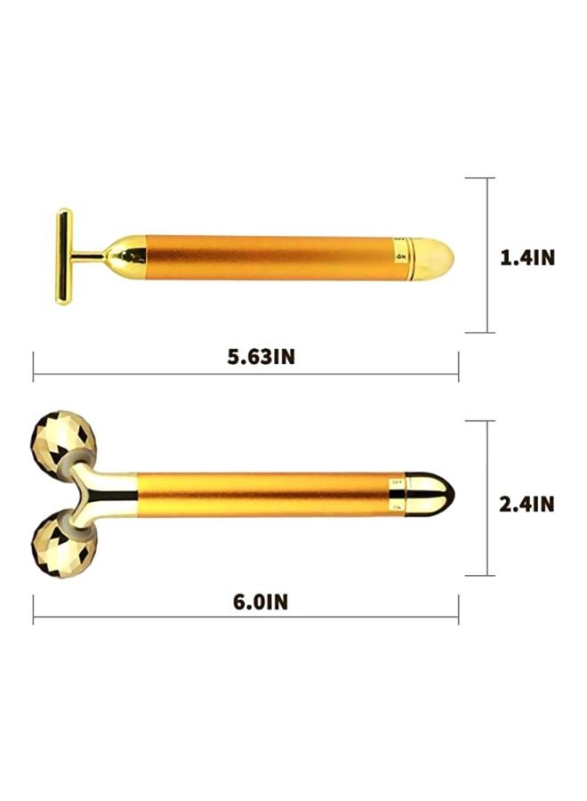 بيوينتي بكرة تدليك كهربائية بحجر اليشم ذهبي 15.6سم - Image 3