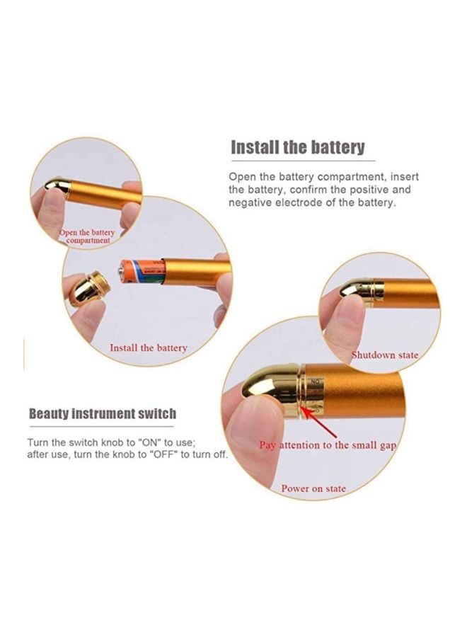 بيوينتي بكرة تدليك كهربائية بحجر اليشم ذهبي 15.6سم - Image 4