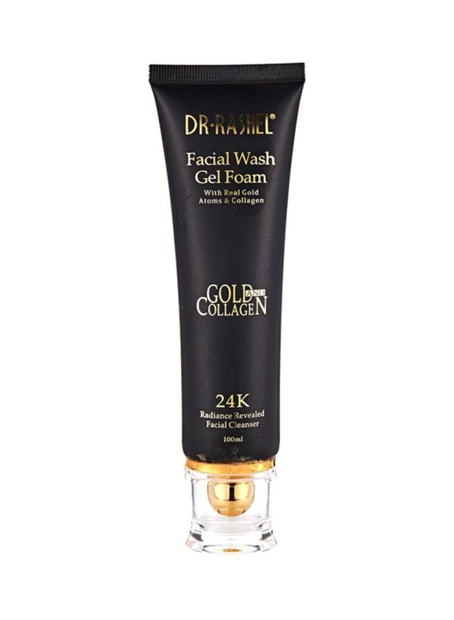 DR. RASHEL - 24K Gold And Collagen Facial Wash Gel Foam Black/Gold 100ml - Image 1
