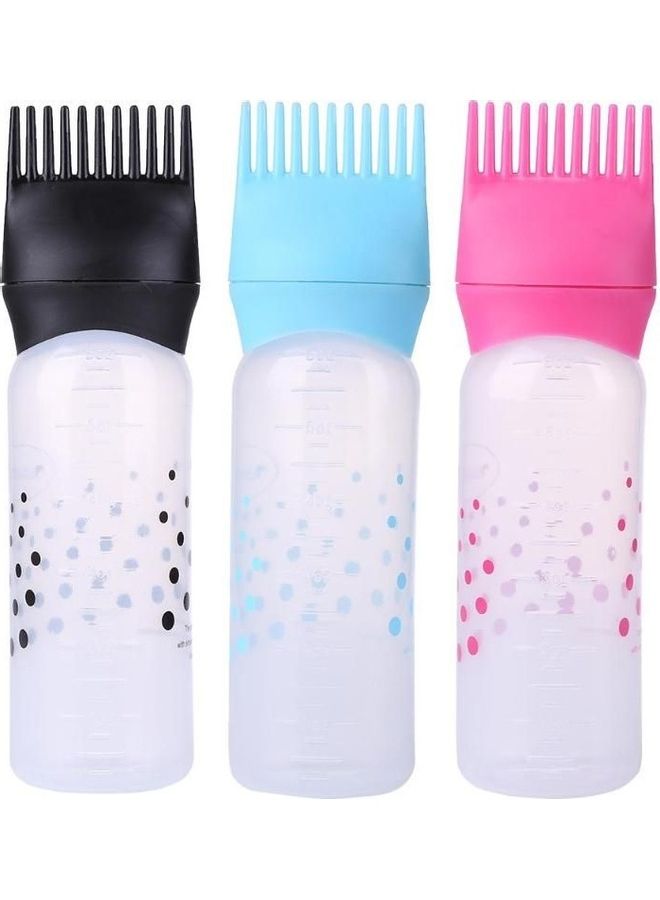 Generic 3-Piece Hair Dye Color Bottle With Applicator Brush Multicolour 4.7x16.6x4.5cm - Image 1