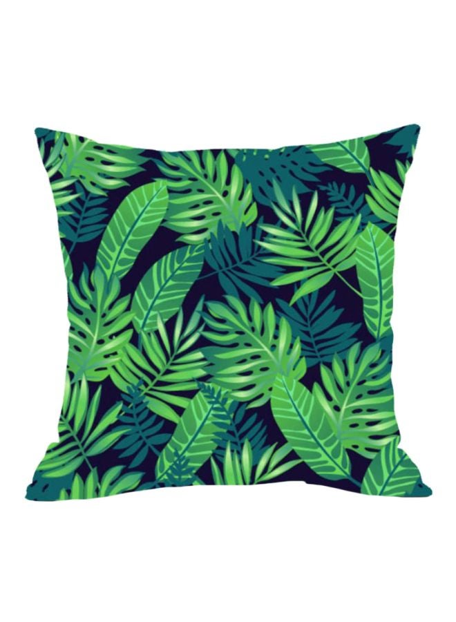 بيوينتي غطاء وسادة ديكور بطبعة زهور ونباتات أخضر/أزرق 45x45سم