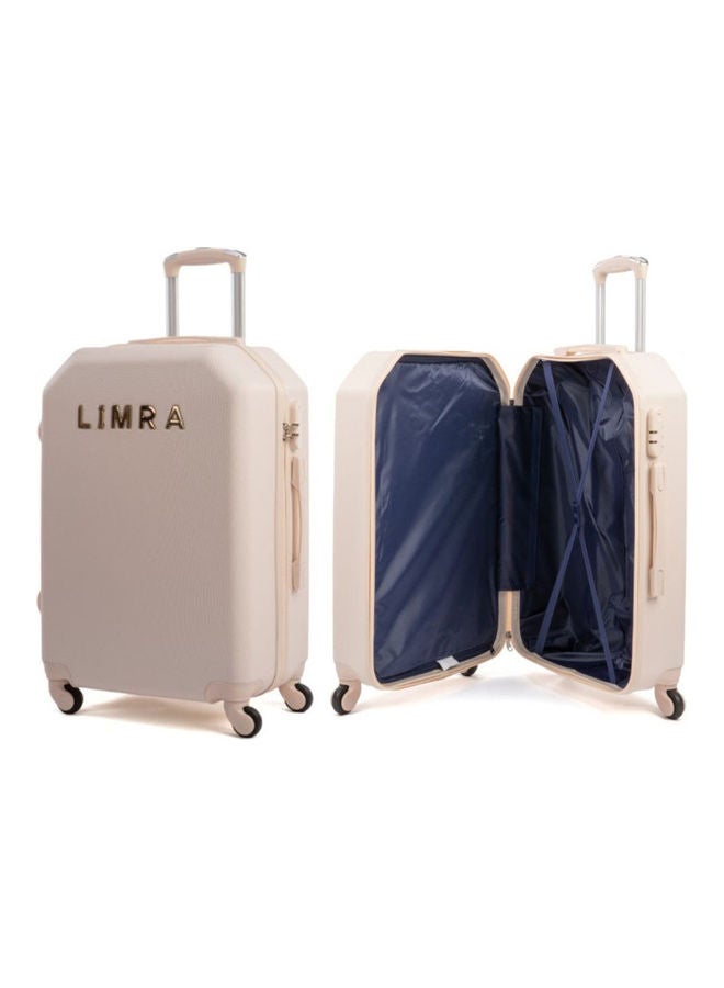 LIMRA Stylish Small Cabin Luggage Trolley Beige - Image 3