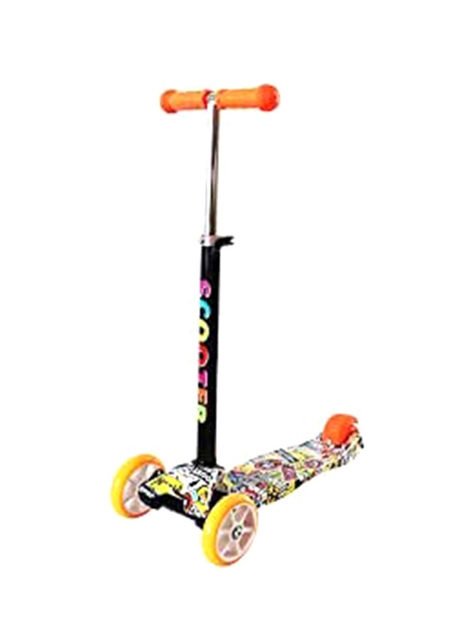 بيوينتي سكوتر دفع كامبو مزين بفن الجرافيتي مزود بعدد 7 عجلات لينة للتوجيه من البولي يوريثان وبطول قابل للضبط متعدد الألوان - Image 3