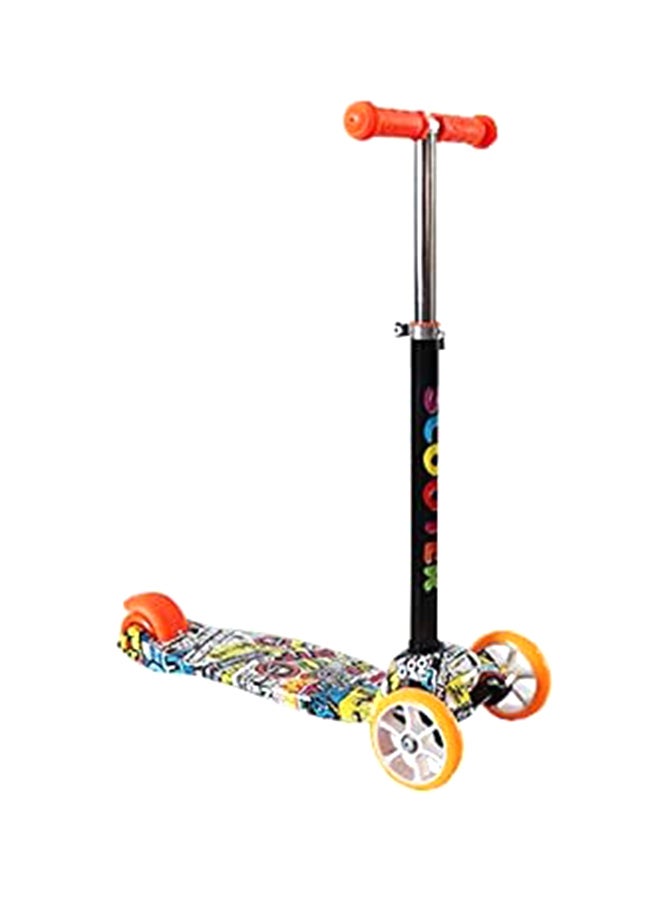 بيوينتي سكوتر دفع كامبو مزين بفن الجرافيتي مزود بعدد 7 عجلات لينة للتوجيه من البولي يوريثان وبطول قابل للضبط متعدد الألوان - Image 4