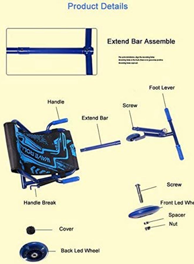 Rockbaby Ride-On Wave Roller With Handle Durable Foldable Comfortable Premium Quality 93x29x44cm  - Image 4