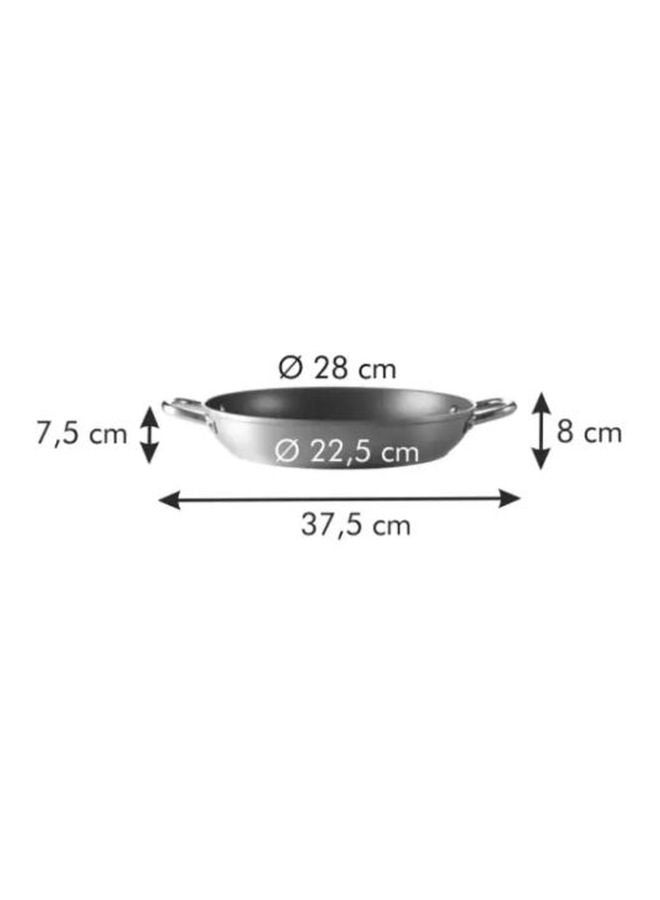 tescoma Grandchef Deep Frying Pan With 2 Grip Black/Silver 28cm - Image 4