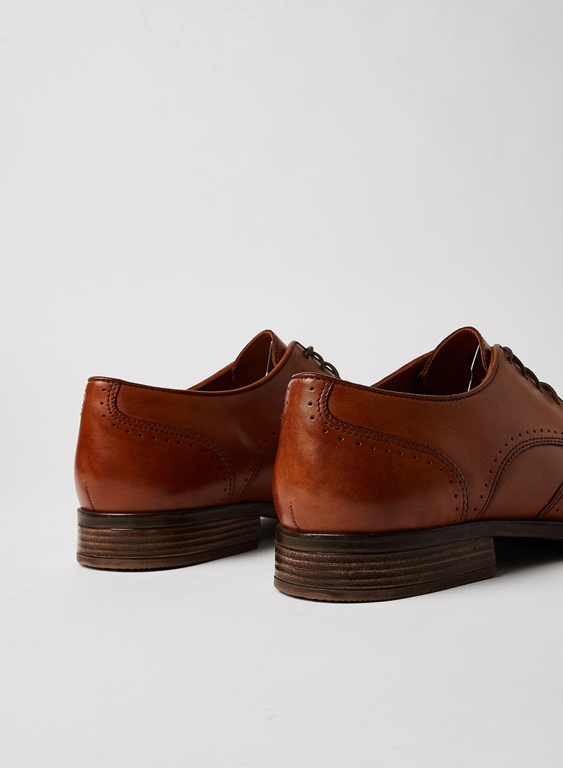 Lasocki - Men's Formal Leather Brogue Shoes Brown - Image 1