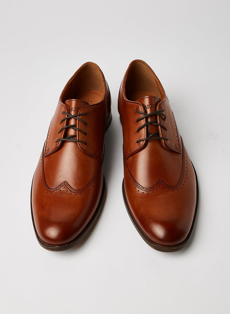 Lasocki - Men's Formal Leather Brogue Shoes Brown - Image 1