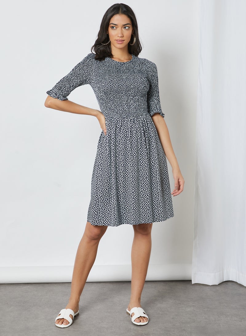 PIECES - All Over Print Dress Sky Captain - Image 1