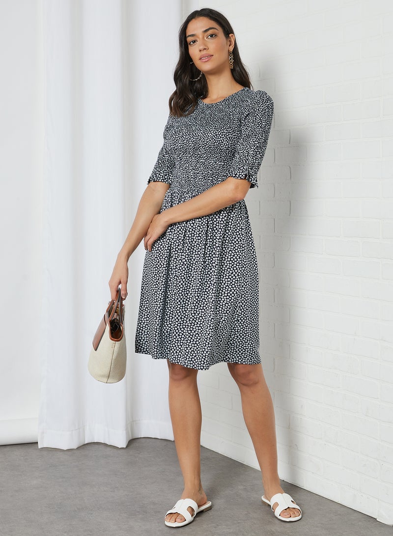 PIECES - All Over Print Dress Sky Captain - Image 1