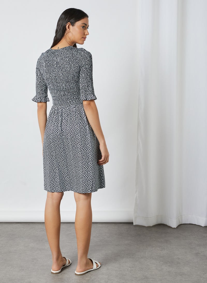 PIECES - All Over Print Dress Sky Captain - Image 1