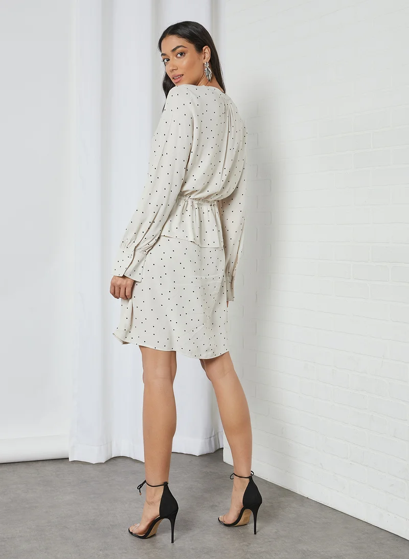 SELECTED FEMME All-Over Print Dress Birch