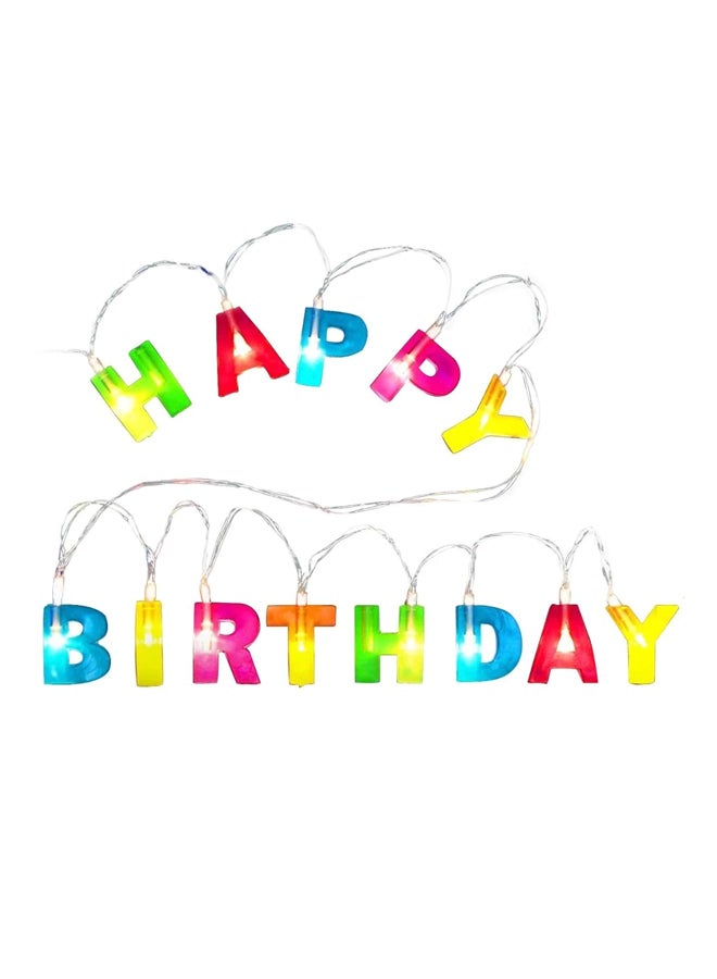 بيوينتي شريط إضاءة LED بتصميم عبارة "Happy Birthday" متعدد الألوان 4x24سم - Image 1