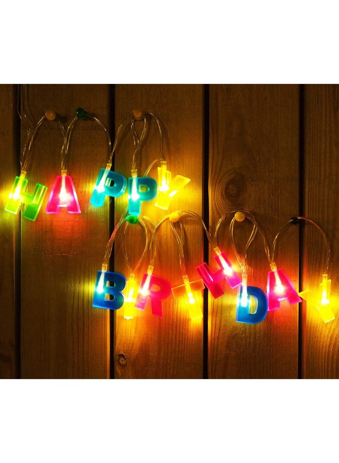 بيوينتي شريط إضاءة LED بتصميم عبارة "Happy Birthday" متعدد الألوان 4x24سم - Image 2