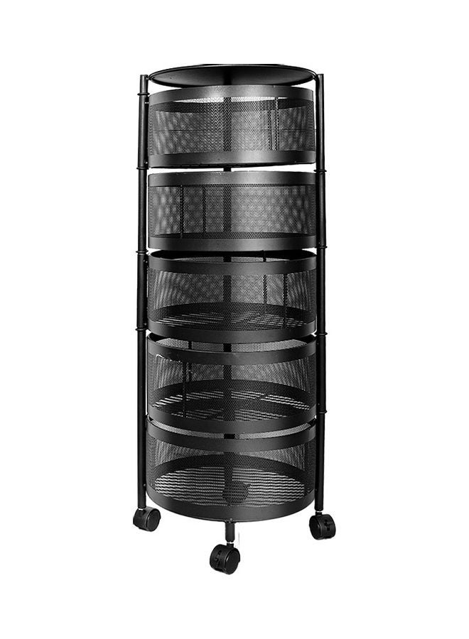 ALMUFARREJ 5 -Tier Storage Trolley Cart Black 31x31x86cm  - Image 2