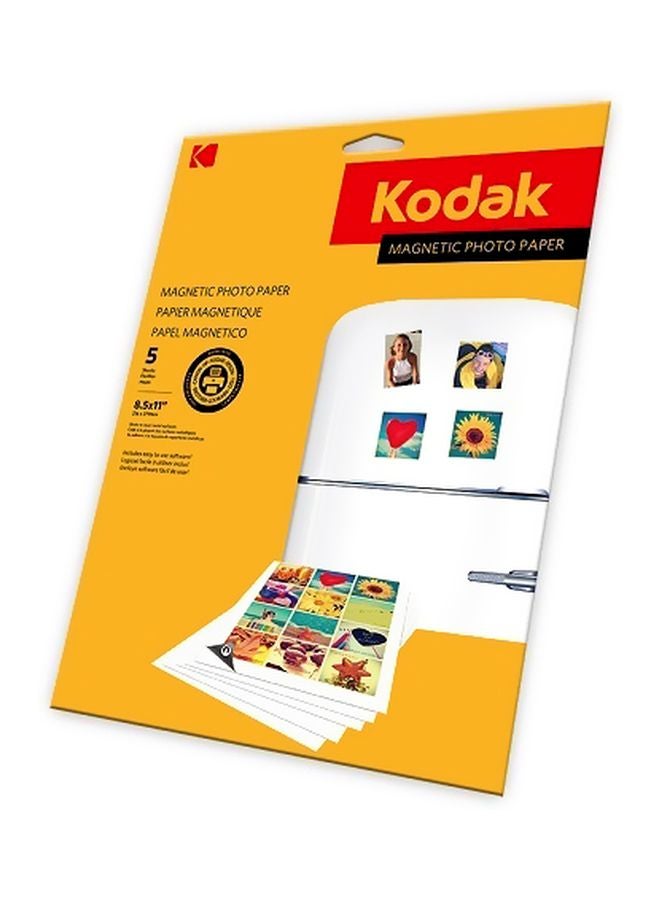 Kodak - 5 Sheets Magnetic Photo Paper a4 - Image 1