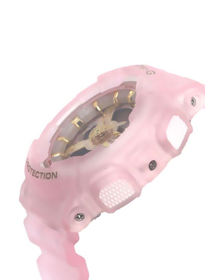 جي شوك ساعة يد بعقارب ورقمية من مجموعة جي - شوك بسوار من الراتنج طراز BA-110SC-4ADR للنساء - Image 3