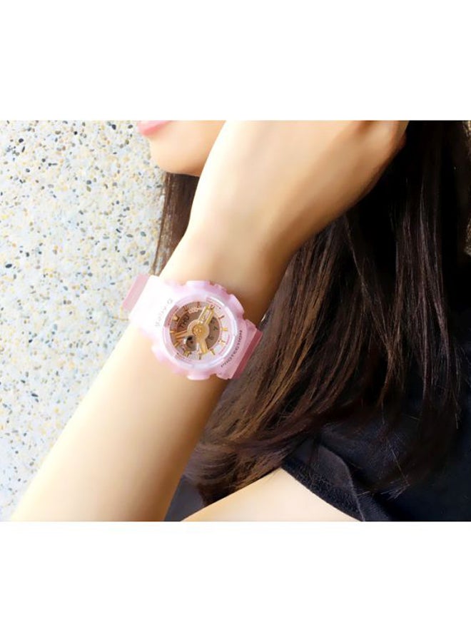 جي شوك ساعة يد بعقارب ورقمية من مجموعة جي - شوك بسوار من الراتنج طراز BA-110SC-4ADR للنساء - Image 5