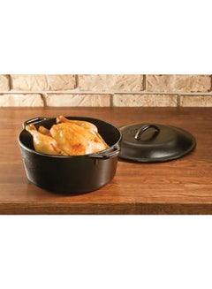 LODGE L8DOL3 Cast Iron Serving Pot, Pre-Seasoned 5 Quart Black  - Image 3