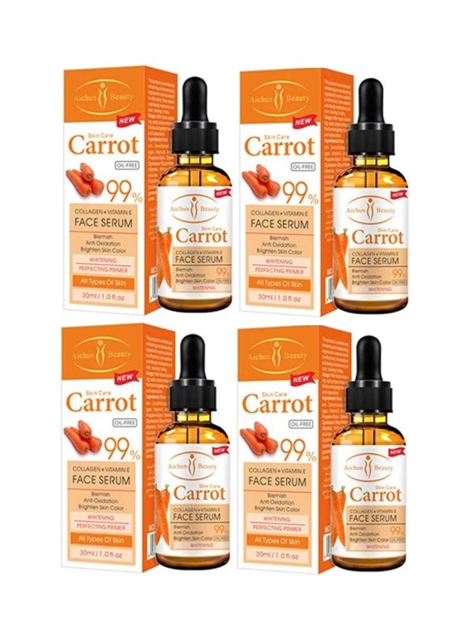 Aichun beauty 4-Piece Carrot Collagen Plus Vitamin-E Face Serum Orange 30ml  - Image 1