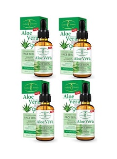 4-Piece Aloe Vera Moisturizing and Oil Control Face Serum Multicolour 30ml
