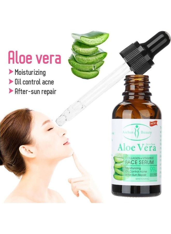 Aichun beauty - 4-Piece Aloe Vera Moisturizing and Oil Control Face Serum Multicolour 30ml - Image 1