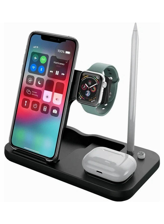 موكوم قاعدة شحن سريع لاسلكية 4 في 1 أسود - Image 1