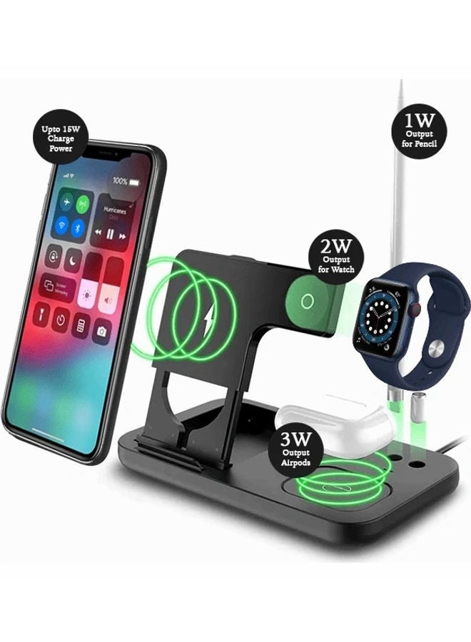 موكوم قاعدة شحن سريع لاسلكية 4 في 1 أسود - Image 2