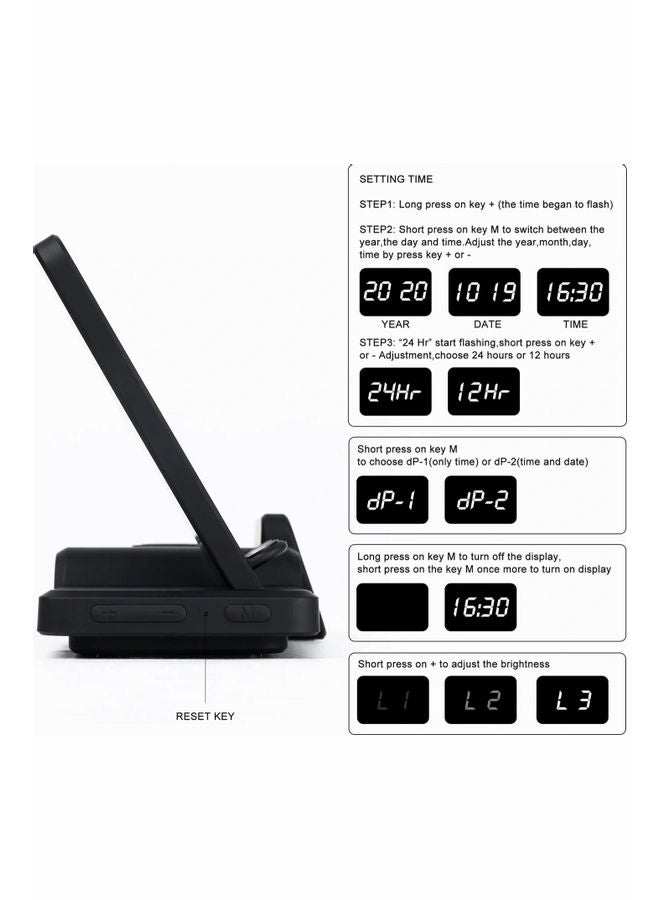 3-In-1 Wireless Fast Charging Station With Time Display Black - v1622522822/N47879413A_4