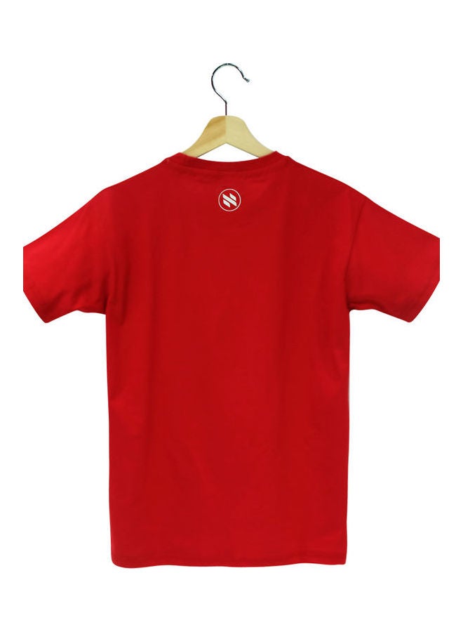 نيلو تيشيرت بطبعة عبارة Cyberpunk" للمراهقين" أحمر - Image 2