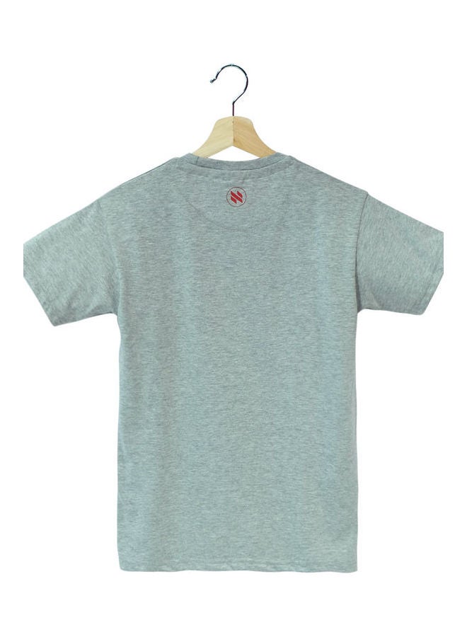 نيلو تيشيرت بطبعة عبارة Cyberpunk" للمراهقين" رمادي - Image 2