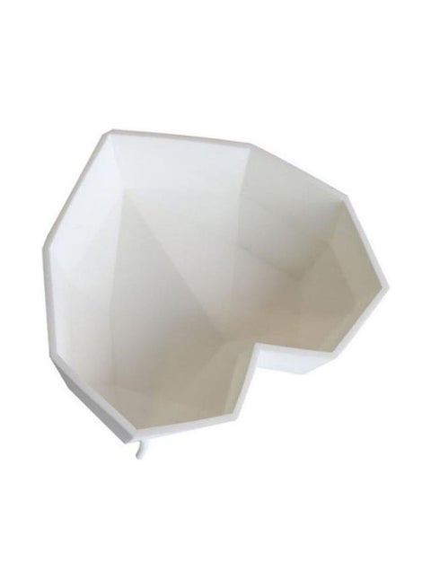 Heart Shape Diamond Mousse Silicone Cake Mold White 18.4x18.8x5.9cm