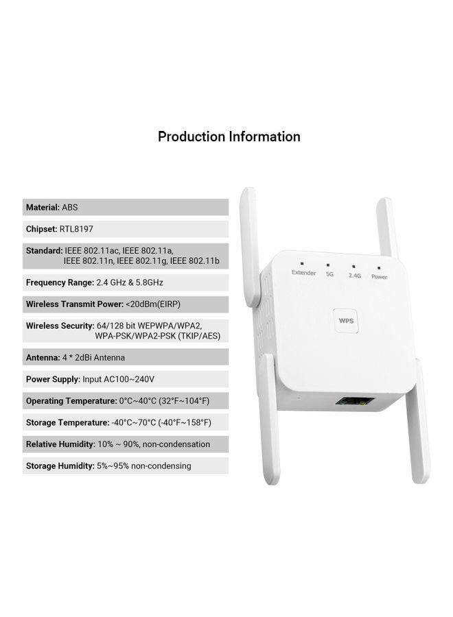 Generic - Dual Band WiFi Repeater White - Image 1