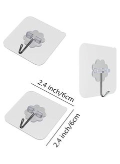 Generic 10-Piece Heavy Duty Self-Adhesive Hooks Clear/Silver 6x6cm  - Image 2