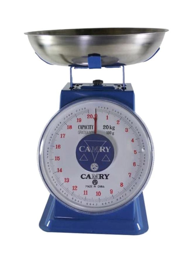 Analog Weighing Kitchen Scale 20kg Blue/White/Silver 20kg - v1622529050/N30448432A_1