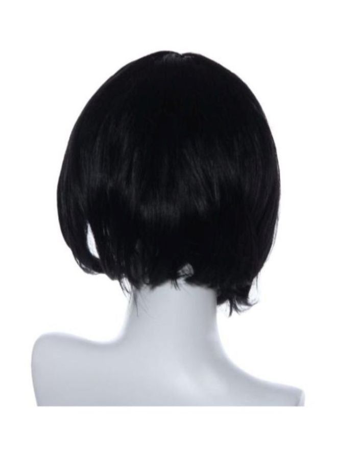 Voberry Masquerade Roll Bang Short Straight Hair Wig Black 27 x 15cm - Image 2