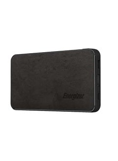 10000.0 mAh HighTech 2.1A Fast Charging Premium Fabric Power Bank, USB-A and Type-C Outputs, micro-USB and Type-C Inputs, PowerSafe Management Black