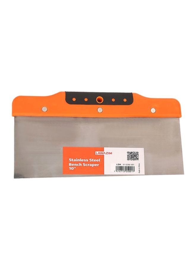 LAWAZIM - Stainless Steel Bench Scraper Silver/Orange/Black 10inch - Image 1
