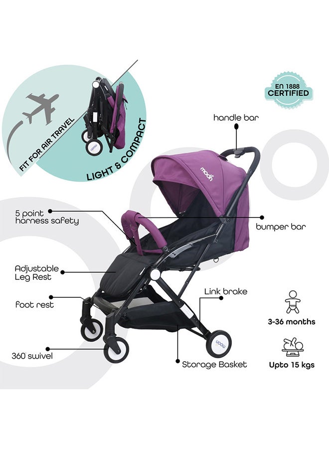 Moon Compact - Cabin Stroller - Purple  - Image 2