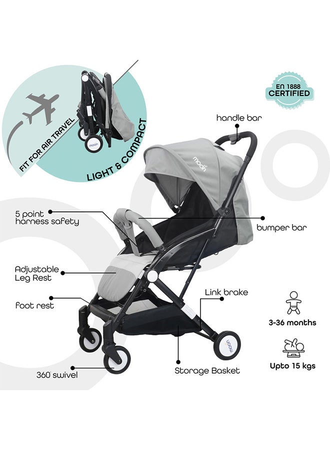 Moon Compact  - Cabin Stroller -Light Grey  - Image 2
