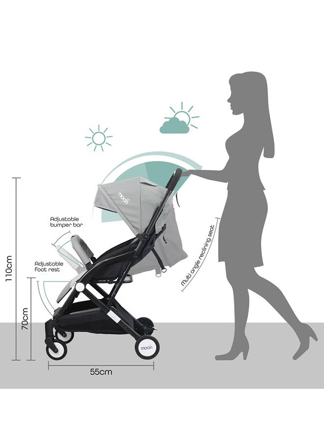 Moon Compact  - Cabin Stroller -Light Grey  - Image 4