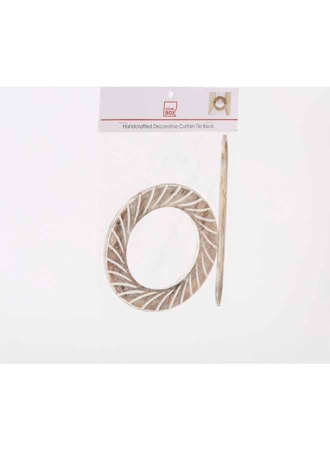 Home Box Ava Wooden Round Tie Back Brown - Image 4